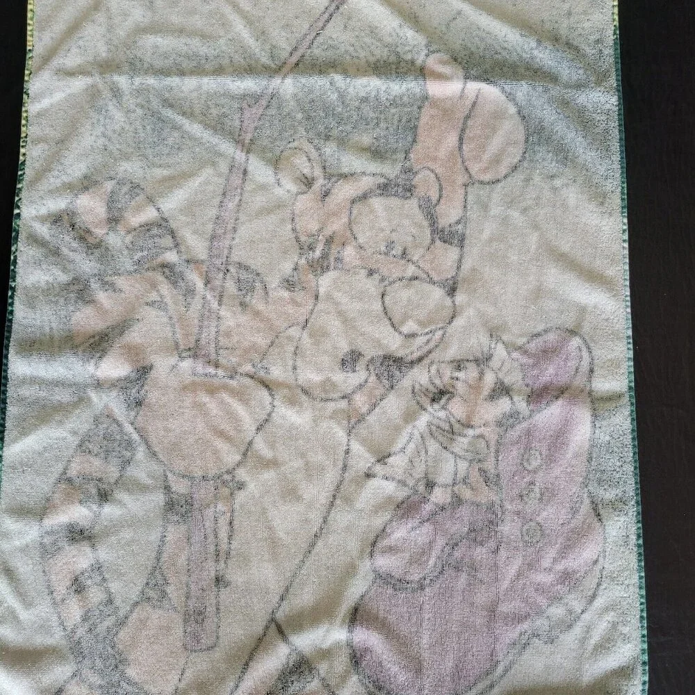 Disney‎ Tigger Beach Towel Kids Green Vintage Fishing 30x54 Cotton